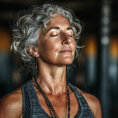 Instructor de yoga lucrând cu o participantă